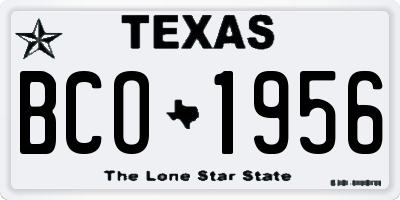TX license plate BCO1956
