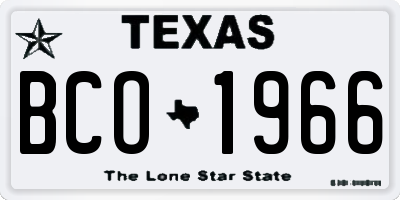 TX license plate BCO1966