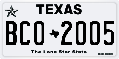TX license plate BCO2005