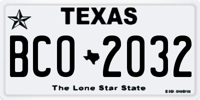 TX license plate BCO2032