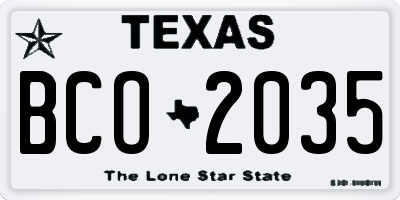 TX license plate BCO2035