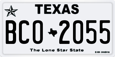TX license plate BCO2055