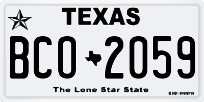 TX license plate BCO2059