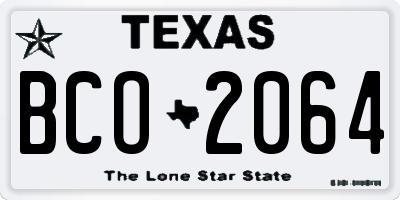 TX license plate BCO2064