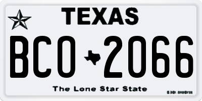 TX license plate BCO2066