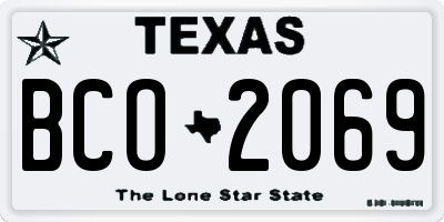 TX license plate BCO2069