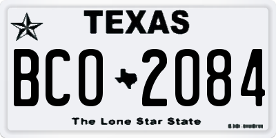 TX license plate BCO2084
