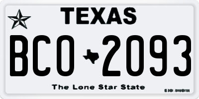TX license plate BCO2093