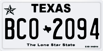 TX license plate BCO2094