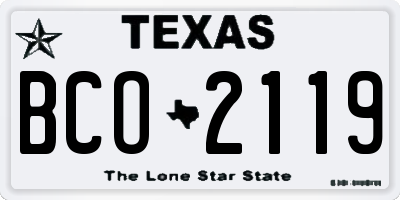 TX license plate BCO2119