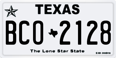 TX license plate BCO2128