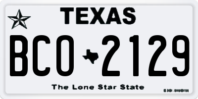 TX license plate BCO2129