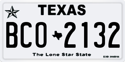 TX license plate BCO2132