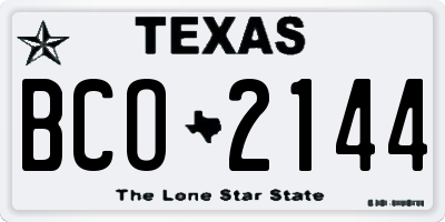 TX license plate BCO2144