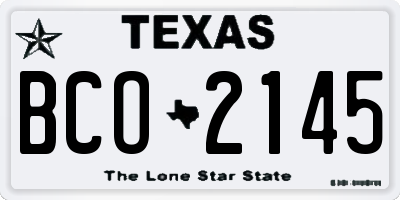 TX license plate BCO2145