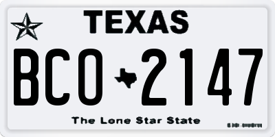 TX license plate BCO2147