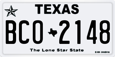 TX license plate BCO2148