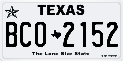 TX license plate BCO2152