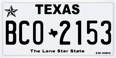 TX license plate BCO2153