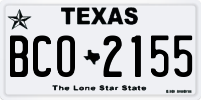 TX license plate BCO2155