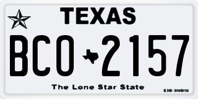 TX license plate BCO2157