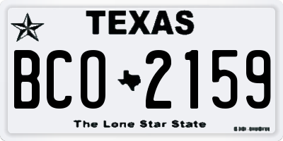 TX license plate BCO2159