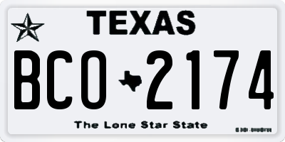TX license plate BCO2174