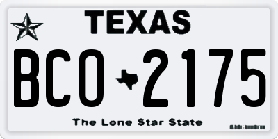 TX license plate BCO2175