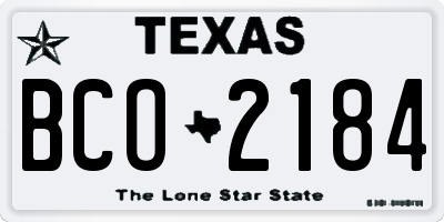 TX license plate BCO2184