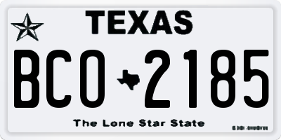 TX license plate BCO2185