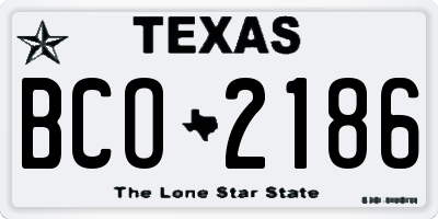 TX license plate BCO2186