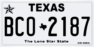 TX license plate BCO2187