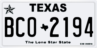 TX license plate BCO2194
