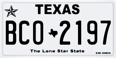TX license plate BCO2197