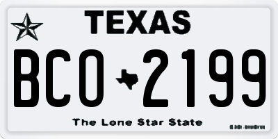 TX license plate BCO2199