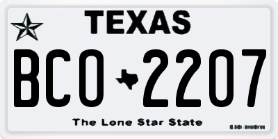 TX license plate BCO2207