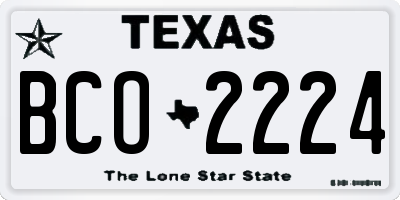 TX license plate BCO2224