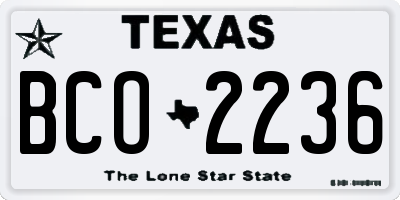 TX license plate BCO2236