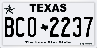 TX license plate BCO2237