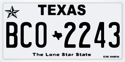 TX license plate BCO2243