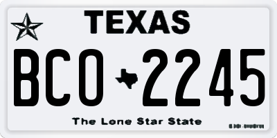 TX license plate BCO2245