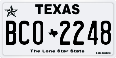 TX license plate BCO2248
