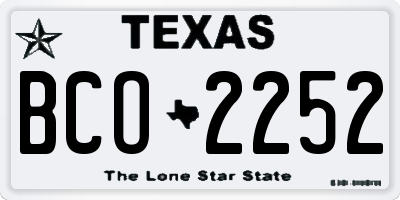 TX license plate BCO2252