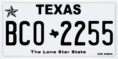 TX license plate BCO2255
