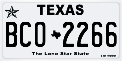 TX license plate BCO2266