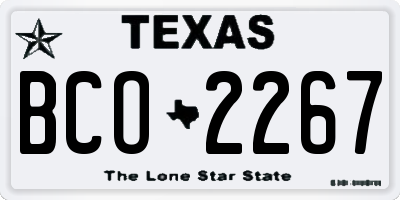 TX license plate BCO2267
