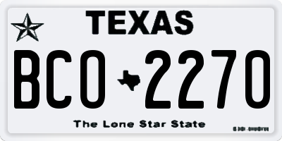 TX license plate BCO2270