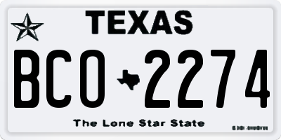 TX license plate BCO2274