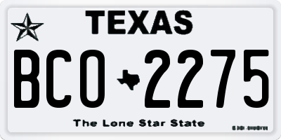 TX license plate BCO2275