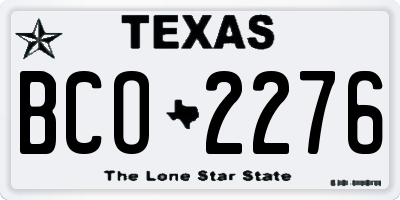 TX license plate BCO2276